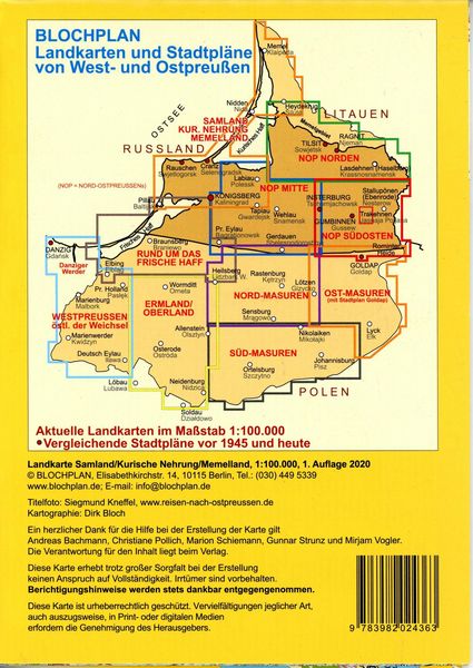 Landkarte Samland/Kurische Nehrung/Memelland 1:100 000