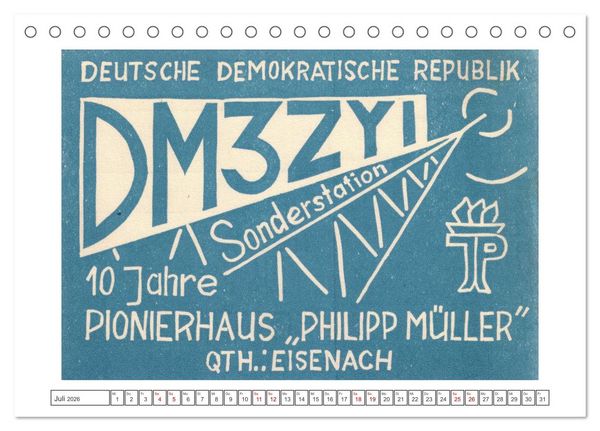 Produktbild: DDR Amateurfunk Historische Karten (Tischkalender 2026 DIN A5 quer), CALVENDO Monatskalender