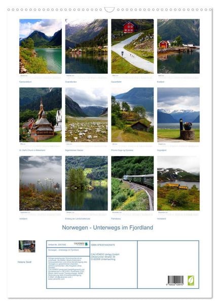 Produktbild: Norwegen - Unterwegs im Fjordland (Wandkalender 2026 DIN A2 hoch), CALVENDO Monatskalender