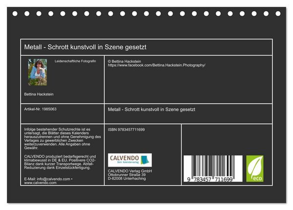 Produktbild: Metall - Schrott kunstvoll in Szene gesetzt (Tischkalender 2026 DIN A5 quer), CALVENDO Monatskalender