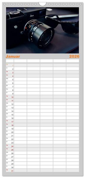 Produktbild: Familienplaner 2026 - Mein Kamerakalender mit 5 Spalten (Wandkalender, 21 x 45 cm) CALVENDO