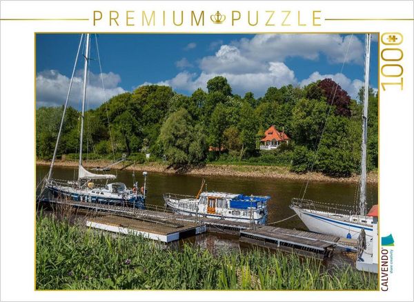 Produktbild: CALVENDO Puzzle Sportboote am Lesumufer in St. Magnus | 1000 Teile Lege-Gr&ouml;&szlig;e 64x48cm Foto-Puzzle f&uuml;r gl&uuml;ckliche Stunden