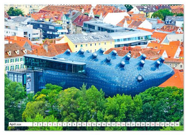 Produktbild: Graz - Ausblick auf die Dachlandschaft (hochwertiger Premium Wandkalender 2026 DIN A2 quer), Kunstdruck in Hochglanz