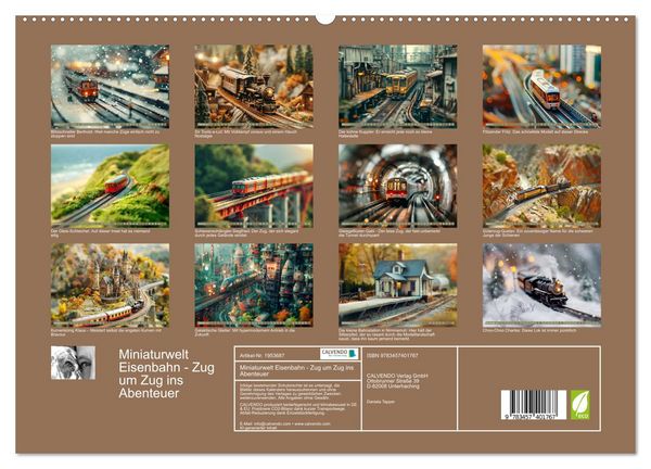 Produktbild: Miniaturwelt Eisenbahn - Zug um Zug ins Abenteuer (hochwertiger Premium Wandkalender 2026 DIN A2 quer), Kunstdruck in Hochglanz