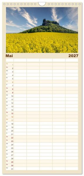 Produktbild: Familienplaner 2027 - Dresden und Elbsandsteingebirge mit 5 Spalten (Wandkalender, 21 x 45 cm) CALVENDO