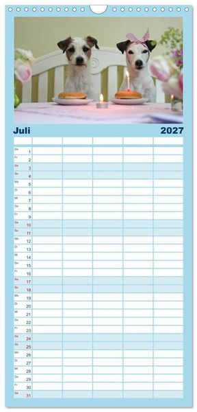 Produktbild: Familienplaner 2027 - Parson Russell Terrier mit 5 Spalten (Wandkalender, 21 x 45 cm) CALVENDO