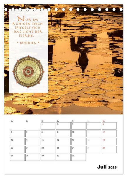 Produktbild: BUDDHAS ZITATE Buddhistische Weisheiten (Tischkalender 2026 DIN A5 hoch), CALVENDO Monatskalender
