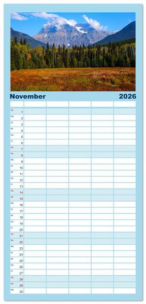 Produktbild: Familienplaner 2026 - Kanadas Rocky Mountains: Zwischen Gipfeln & glasklaren Seen mit 5 Spalten (Wandkalender, 21 x 45 cm) CALVENDO