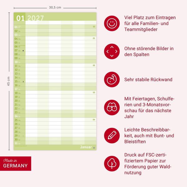 Produktbild: Basic Familienplaner XL 2027