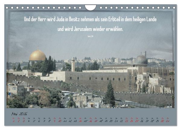 Produktbild: Mit der Bibel in der Hand durch das Heilige Land - Jerusalem (Wandkalender 2026 DIN A4 quer), CALVENDO Monatskalender