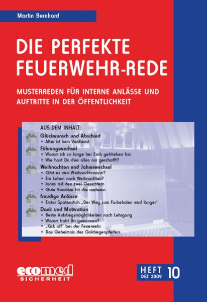 Produktbild: Die perfekte Feuerwehr-Rede Heft 10