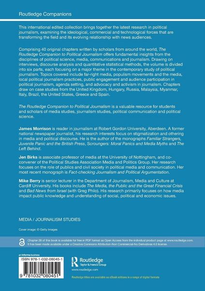 Produktbild: The Routledge Companion to Political Journalism