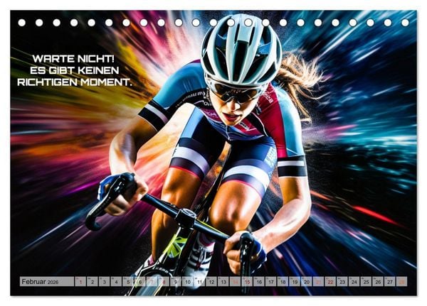 Produktbild: Rennrad und Motivation (Tischkalender 2026 DIN A5 quer), CALVENDO Monatskalender