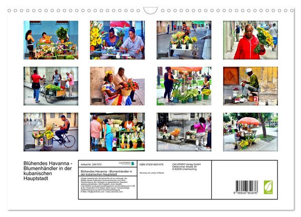 Produktbild: Bl&uuml;hendes Havanna - Blumenh&auml;ndler in der kubanischen Hauptstadt (Wandkalender 2026 DIN A3 quer), CALVENDO Monatskalender