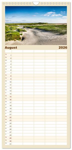 Produktbild: Familienplaner 2026 - Sankt Peter-Ording. Licht, Schatten und Natur mit 5 Spalten (Wandkalender, 21 x 45 cm) CALVENDO