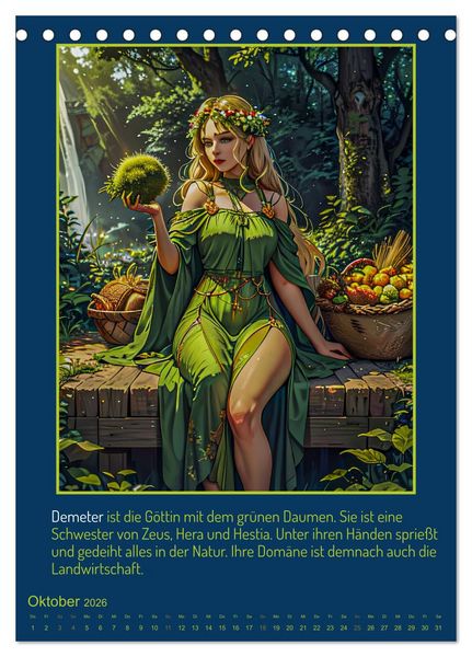 Produktbild: Olympische G&ouml;tter (Tischkalender 2026 DIN A5 hoch), CALVENDO Monatskalender