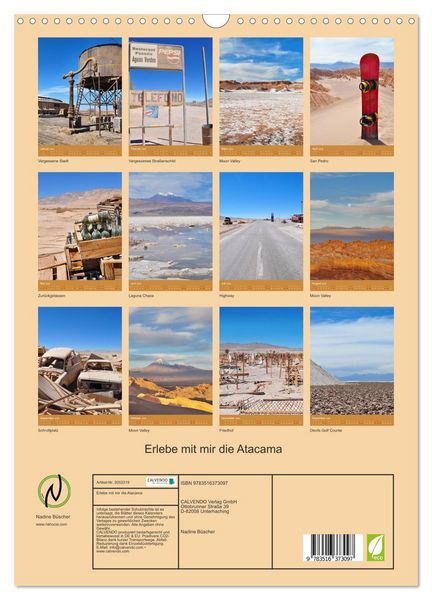 Produktbild: Erlebe mit mir die Atacama (Wandkalender 2026 DIN A3 hoch), CALVENDO Monatskalender