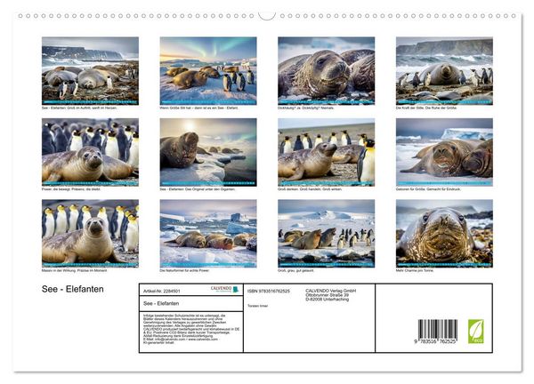 Produktbild: See - Elefanten (hochwertiger Premium Wandkalender 2027 DIN A2 quer), Kunstdruck in Hochglanz