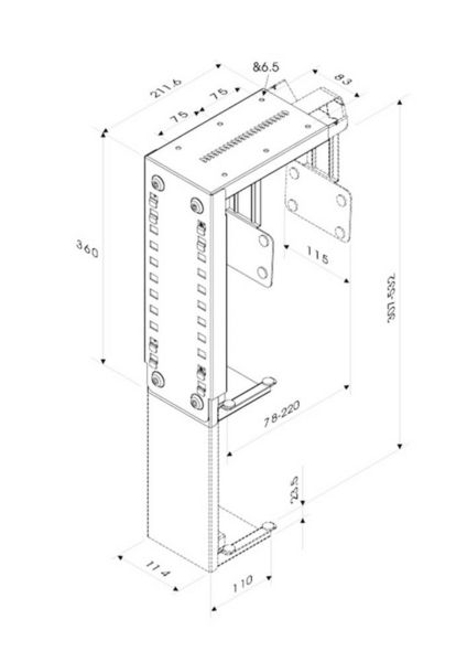 Produktbild: Neomounts PC Halterung Untertisch CPU-D100BLACK CPU-D100BLACK Schwarz Belastbar bis=30 kg