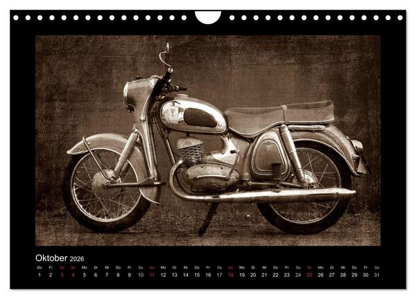 Produktbild: Motorrad Oldtimer (Wandkalender 2026 DIN A4 quer), CALVENDO Monatskalender