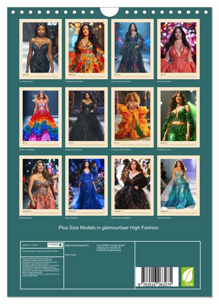 Produktbild: Plus Size Models in glamour&ouml;ser High Fashion (Wandkalender 2026 DIN A4 hoch), CALVENDO Monatskalender