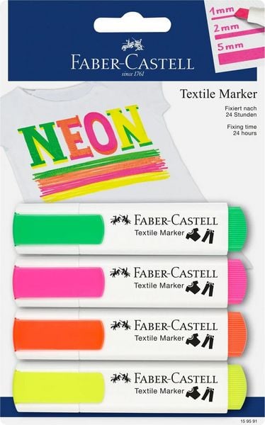 Produktbild: Faber-Castell Textilmarker neon 4er Set