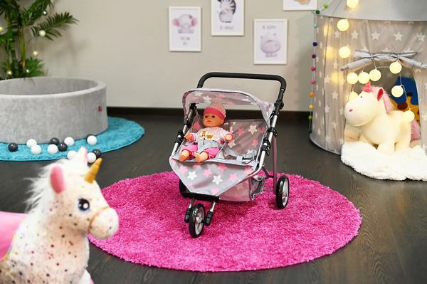 Produktbild: Knorrtoys 16744 - Zwillingspuppenwagen Duo Princess Grey, klappbar, Schieberh&ouml;he: 33-62cm
