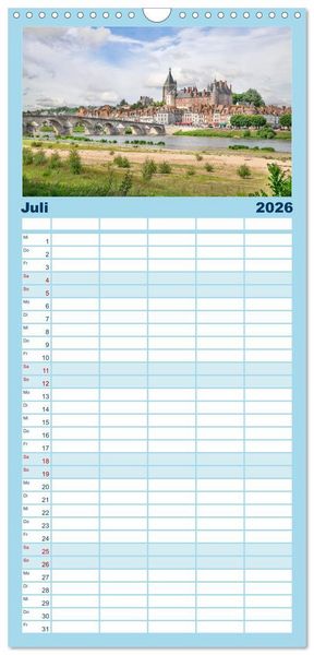 Produktbild: Familienplaner 2026 - Ch&acirc;teaux. Im Tal der Loire mit 5 Spalten (Wandkalender, 21 x 45 cm) CALVENDO