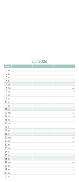 Produktbild: Kreativ-Kalender Planer für 2 2026 - 3 Spalten - 19,5x45 cm - Foto, Malen, Basteln - datiert - Kreativkalender - Foto-Kalender - Alpha Edition