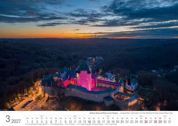 Produktbild: Schloss Burg und Burg an der Wupper 2027 Bildkalender A3 quer, spiralgebunden