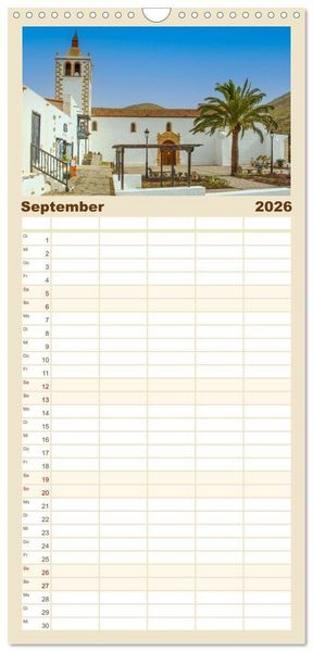 Produktbild: Familienplaner 2026 - Fuerteventura &ndash; Von Str&auml;nden und Bergen mit 5 Spalten (Wandkalender, 21 x 45 cm) CALVENDO