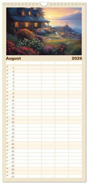 Produktbild: Familienplaner 2026 - Ein Haus in den Bergen mit 5 Spalten (Wandkalender, 21 x 45 cm) CALVENDO