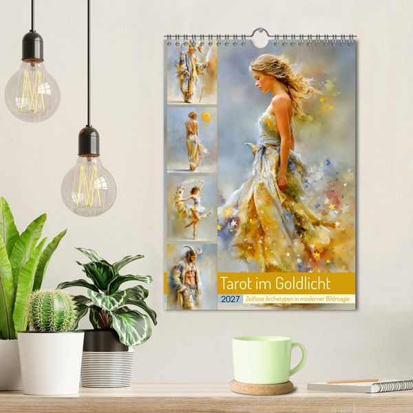 Produktbild: Tarot im Goldlicht. Zeitlose Archetypen in moderner Bildmagie (Wandkalender 2027 DIN A4 hoch), CALVENDO Monatskalender
