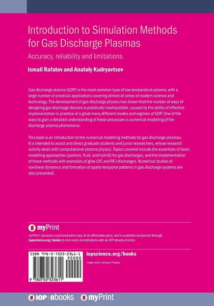 Produktbild: Introduction to Simulation Methods for Gas Discharge Plasmas
