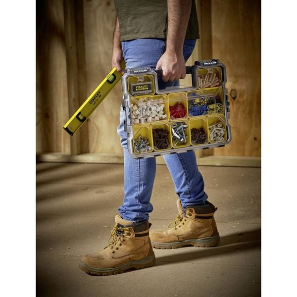Produktbild: STANLEY 1-97-517 Universal Sortimentskoffer (L x B x H) 44.6 x 7.5 x 35.7 cm Anzahl F&auml;cher: 10 Inhalt 1 St.