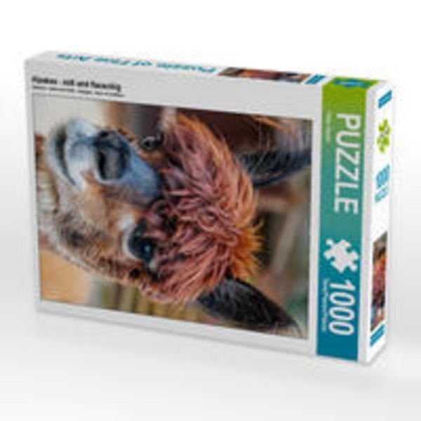 CALVENDO Puzzle Alpakas - süß und flauschig | 1000 Teile Lege-Größe 64x48cm Foto-Puzzle für glückliche Stunden