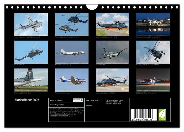 Produktbild: Marineflieger 2026 (Wandkalender 2026 DIN A4 quer), CALVENDO Monatskalender