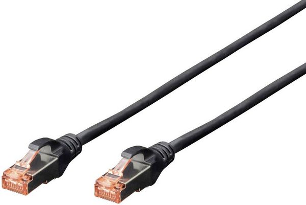 Produktbild: Digitus DK-1644-070/BL RJ45 Patchkabel CAT 6 S/FTP 7.00 m Schwarz Halogenfrei, verdrillte Paare, mit Rastnasenschutz, Flammwidrig 1 St.