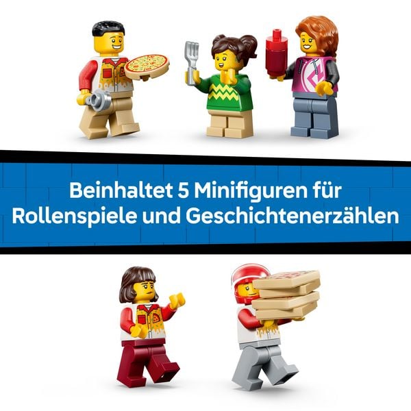 Produktbild: LEGO City 60496 Pizza-Liefererlebnis mit Fahrzeugen, Spielzeug-Pizzeria, Spielset f&uuml;r Kinder