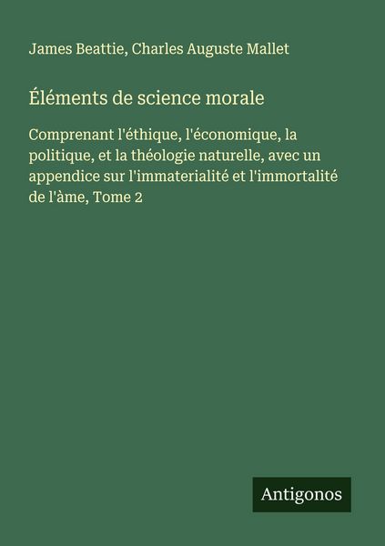Produktbild: &Eacute;l&eacute;ments de science morale