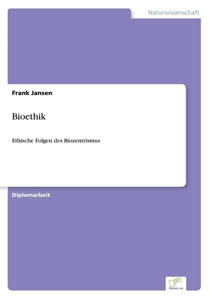 Bioethik, Taschenbuch von Frank Jansen, GRIN, 9783838650111