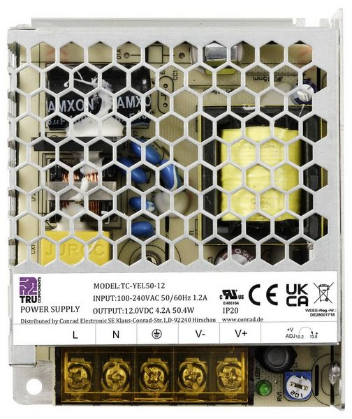 Produktbild: TRU COMPONENTS TC-13493660 Netzteil / Stromversorgung 12 V/DC 4.2A 50.4W
