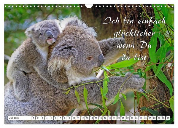 Produktbild: Tierbabies - Spruchkalender (Wandkalender 2026 DIN A3 quer), CALVENDO Monatskalender