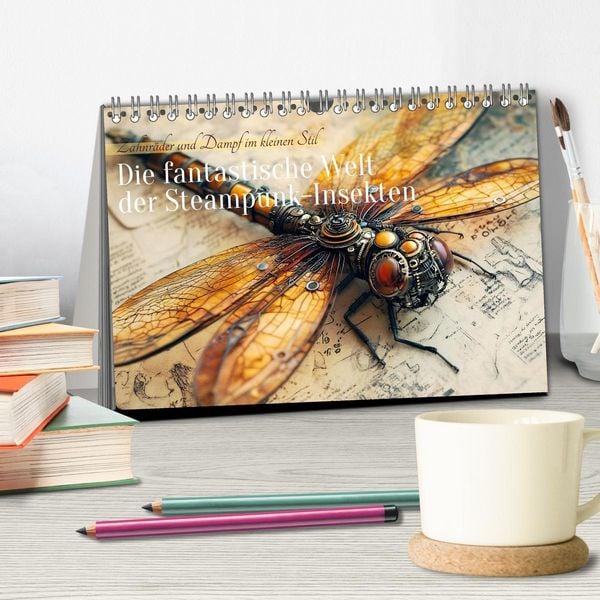 Produktbild: Die fantastische Welt der Steampunk-Insekten (Tischkalender 2026 DIN A5 quer), CALVENDO Monatskalender