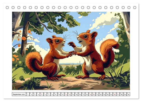 Produktbild: Tierische Olympioniken &ndash; Ein farbenfroher KI-Kalender (Tischkalender 2026 DIN A5 quer), CALVENDO Monatskalender