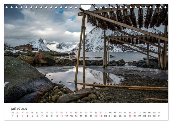 Produktbild: R&eacute;flexions dans les &icirc;les Lofoten (Calendrier mural 2026 DIN A4 vertical), CALVENDO calendrier mensuel