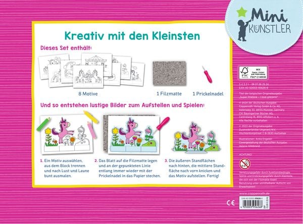 Mein großes Prickel-Starterset: Einhörner - Mini-Künstler