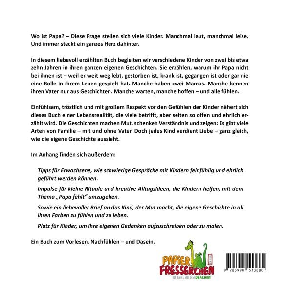 Produktbild: Wo ist Papa? Einf&uuml;hlsame Kinder-Kurzgeschichten &uuml;ber das Leben ohne Vater