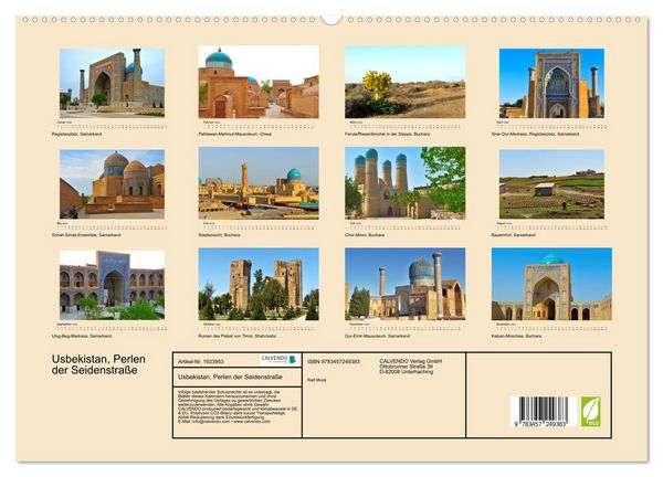 Produktbild: Usbekistan, Perlen der Seidenstra&szlig;e (hochwertiger Premium Wandkalender 2026 DIN A2 quer), Kunstdruck in Hochglanz