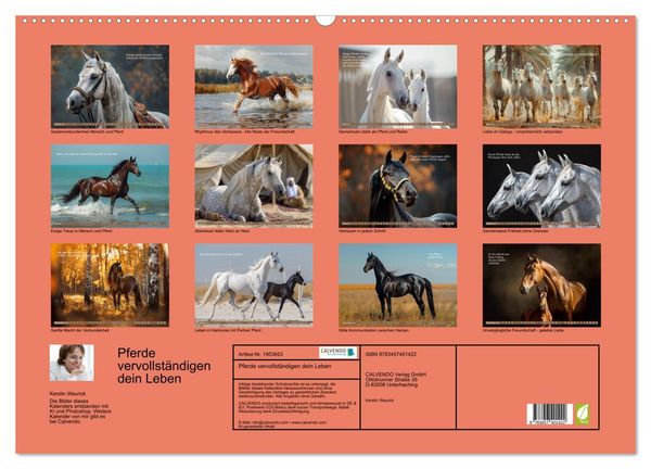 Produktbild: Pferde vervollst&auml;ndigen dein Leben (Wandkalender 2026 DIN A2 quer), CALVENDO Monatskalender